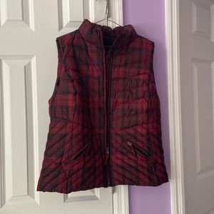 TALBOTS Plaid Puffer Vest
